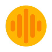 RJ logo: orange audio waves in yellow circle